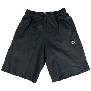 Champion Sweat Shorts Men's Black Size Small Pockets Lounge Wear Comfy Cut Off